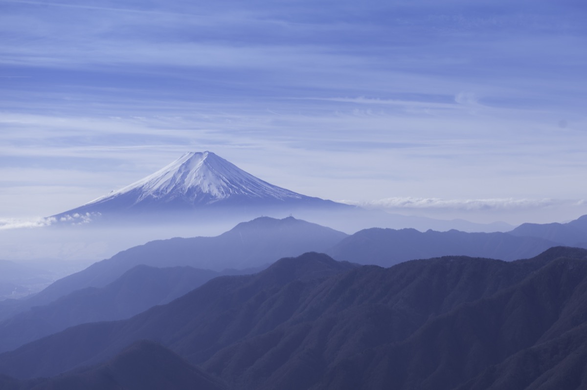 雁ヶ腹摺山 富士山眺望 (旧500円札)