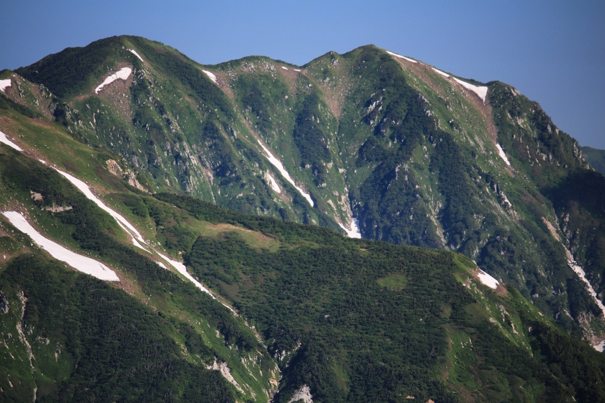 剱岳から望む毛勝山
