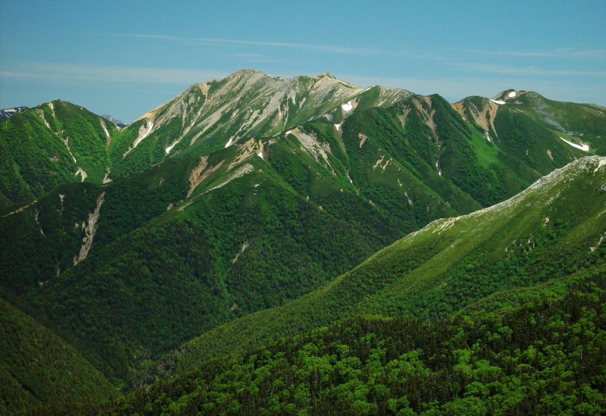 常念岳から見た大天井岳